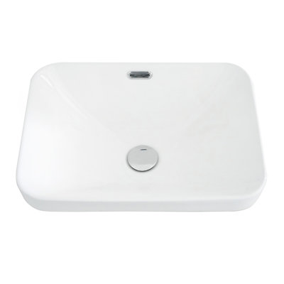 BB12-18-101, cuve en céramique blanche intégrée, drain non inclus