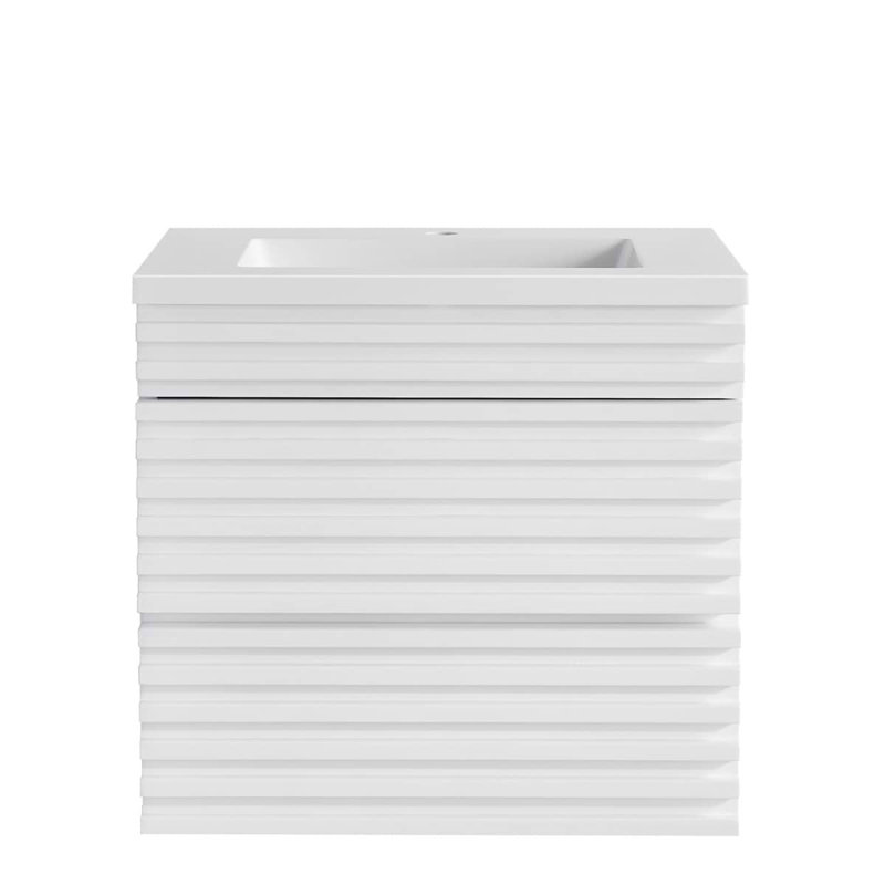 Gibson 48" Wall Mounted Single Bathroom Vanity with Top, White, 24"
