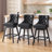 Bar Height Bar Stools Set Of 3 – Upholstered Swivel Bar Stools For Kitchen Island, Modern Design With Thickened Cushions, Backs, And Solid Wood Legs-403414725-434190485