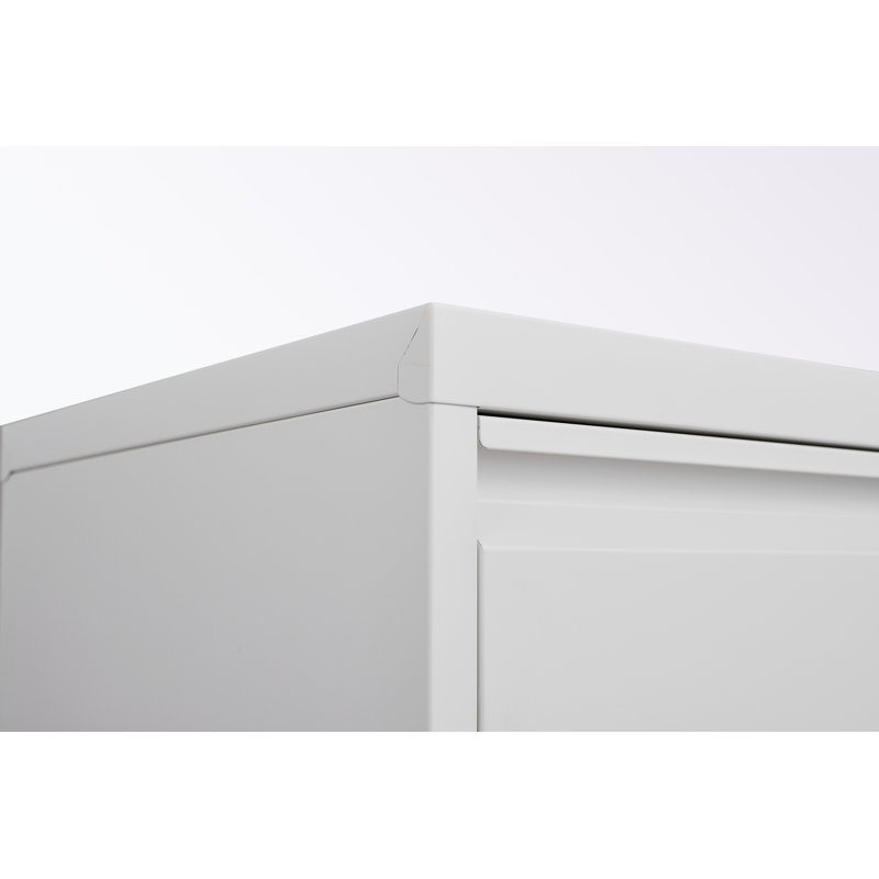 Steel frame File Cabinet with Lock and 4 Drawers, White