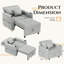 Emma-Leigh 1 Seater Fabric Accent Chairs Bed-307687993
