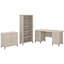 Ensemble de bureau d'ordinateur en L avec huche Magomed-679874590