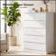Grande commode à 6 tiroirs avec poignées dissimulées, rangement moderne en bois pour les chambres et les salons, maximise l'espace et l'organisation