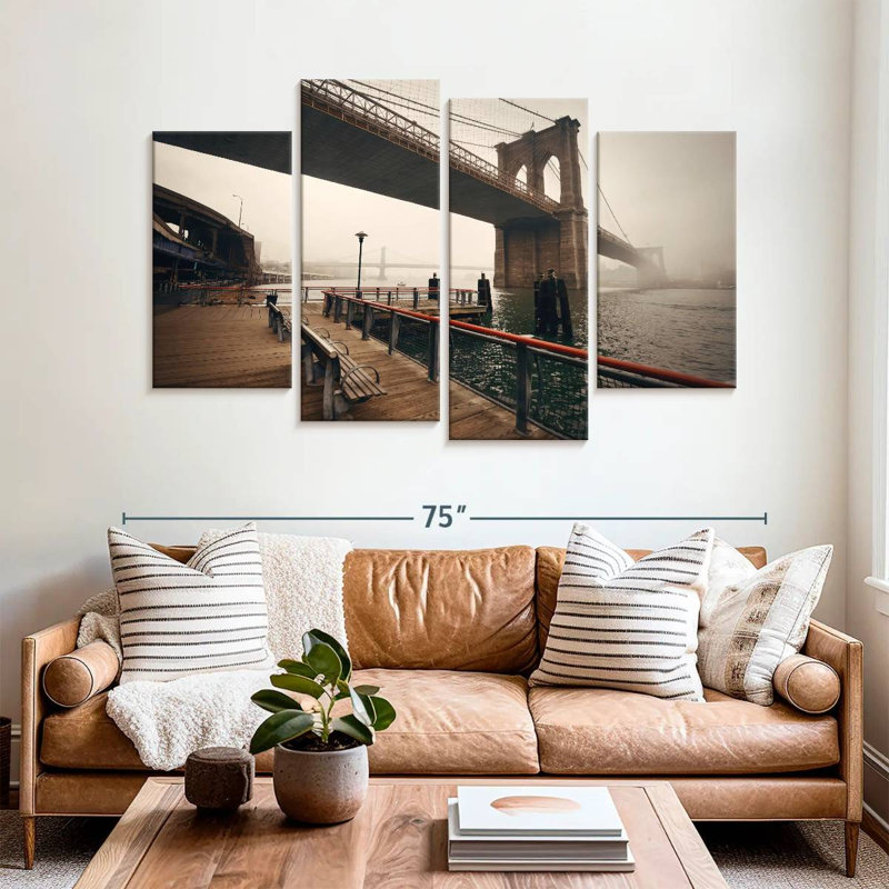 Lilie Foggy Brooklyn Bridge, H 42 po x l 68 po