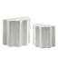 Ensemble de table d'appoint 2 pièces, table basse en fibre de verre Wavy Edges Design pour salon, chambre à coucher, table de bout moderne pour appartement