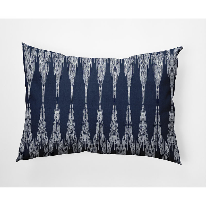 Geometric Outdoor Reversible Throw Pillow, Blue