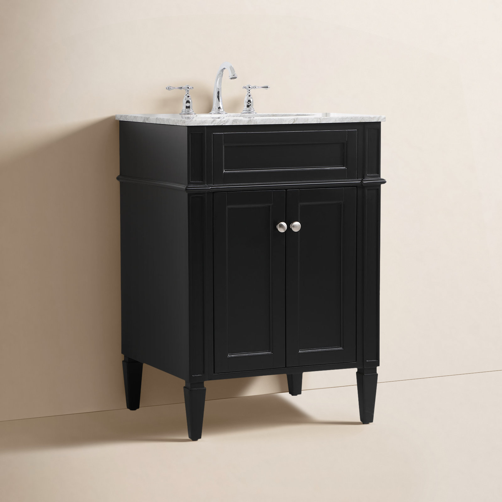 Rivers 24'' Single Bathroom Vanity, Black