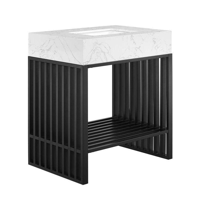 Meuble-lavabo 30 po Modway Gridiron, Noir