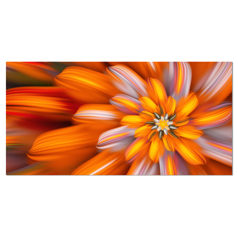 Impression sur toile Massive Orange Fractal, H 20 po x l 40 po, Toile tendue