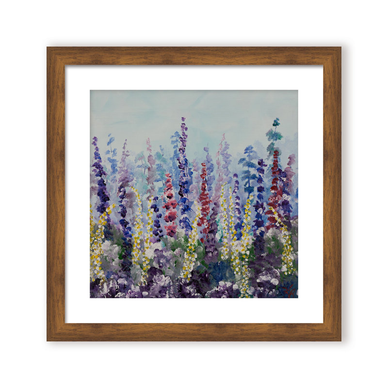 Nature Inspired "Meadow Glow" Canvas Wall Art By , 30" H x 30" W, Framed Matted Print, Black