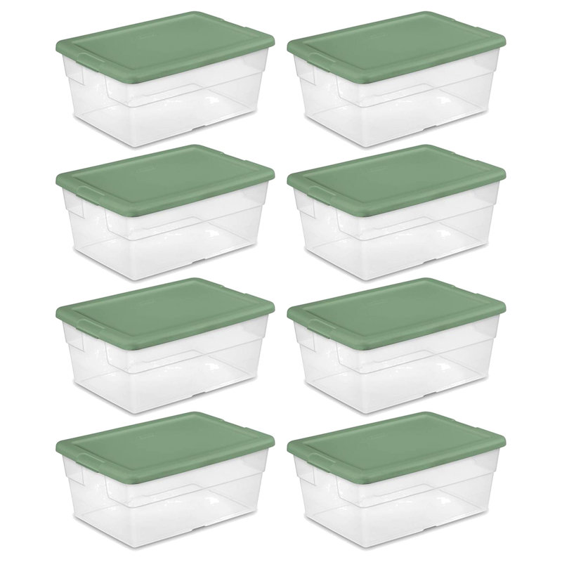 Ensemble de 2 bacs de rangement pour la maison en plastique transparent Sterilite, lot de 2 (paquet de 4)