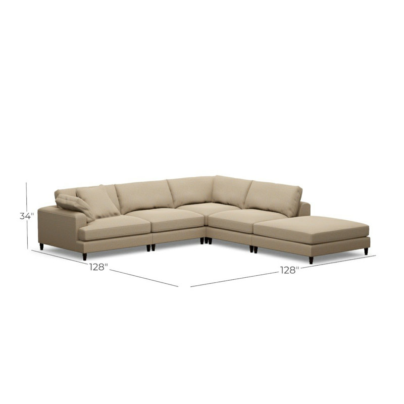 Tamara Chaise Sectional, Perky 855437, Java