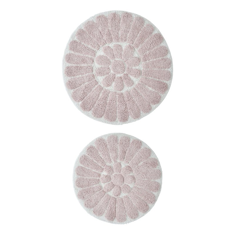 Tapis pour salle de bain Cressona, Blanc / rosé