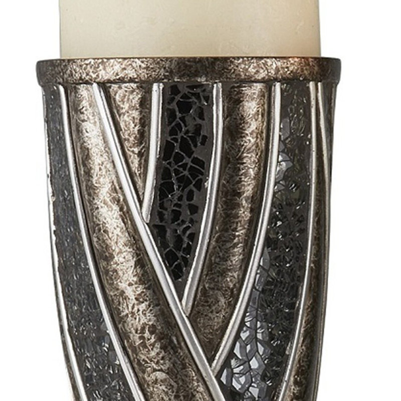 Ensemble de deux porte-bougies pilier de table brun et bronze
