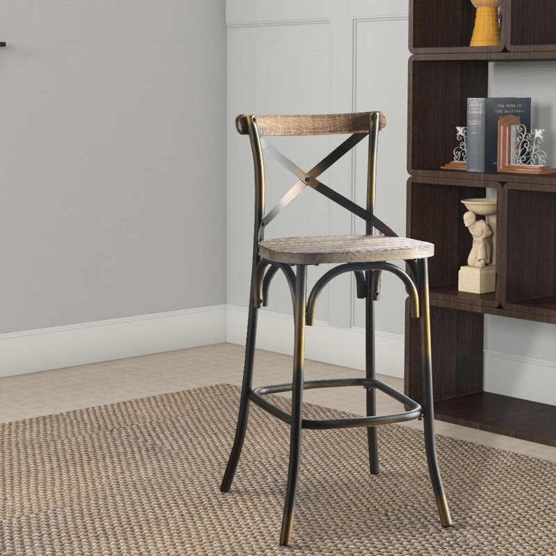 Veale Yahir Armless Bar Stool, Antique Copper
