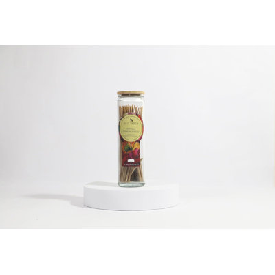 Incense Sticks | Vanilla Sandalwood | Set Of 80 (6" Each) In Glass Jar | Therapeutic And Anti-Stress