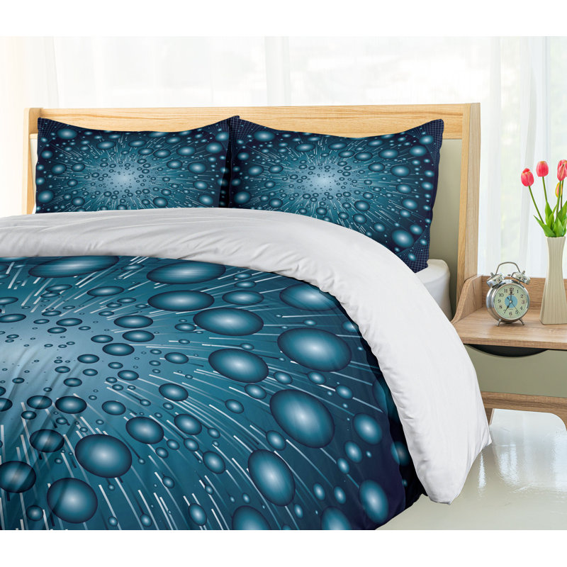 Modern & Contemporary Polyester Geometric Shapes Duvet Cover, Queen Duvet Cover + 2 Standard Shams