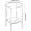 Table d'appoint ronde à 2 niveaux avec plateau en verre trempé et tablette de rangement, table de bout peu encombrante pour le salon, la chambre à coucher et le bureau