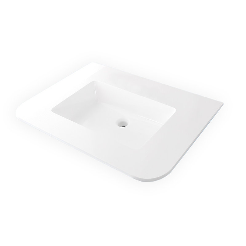 Kubitop 30'' L Bathroom Sink, Gloss White