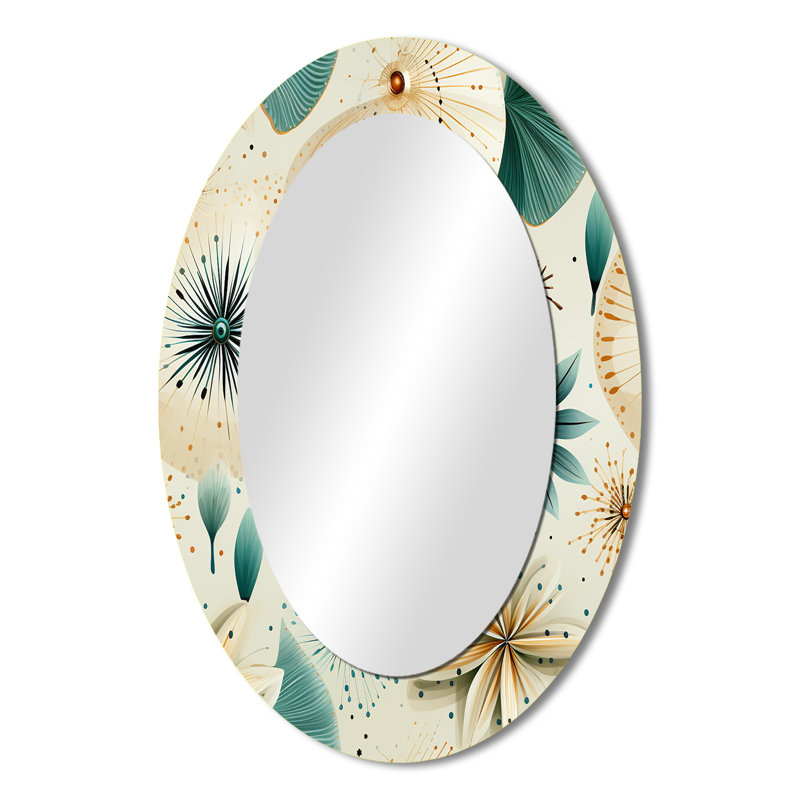 Sunair - Abstract Oval Decorative Mirror On Metal, 36" H x 24" W