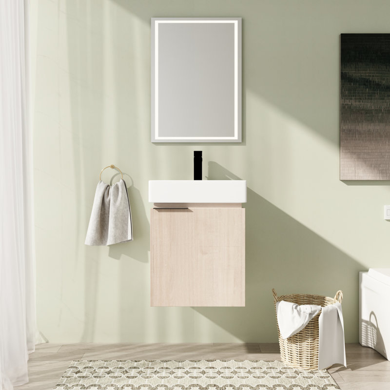 Meuble-lavabo mural simple 18 po avec comptoir en céramique