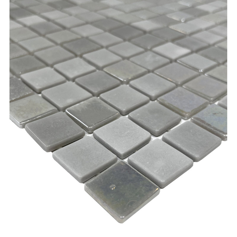 13" x 13" Glass Mosaic Shimmer Glass Mosaic Wall Floor Use Tile, Gray