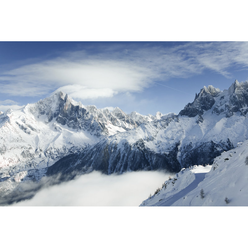 Mountains Of Chamonix by Sjoeman - No Frame Print on Canvas, 30cm H x 46cm W