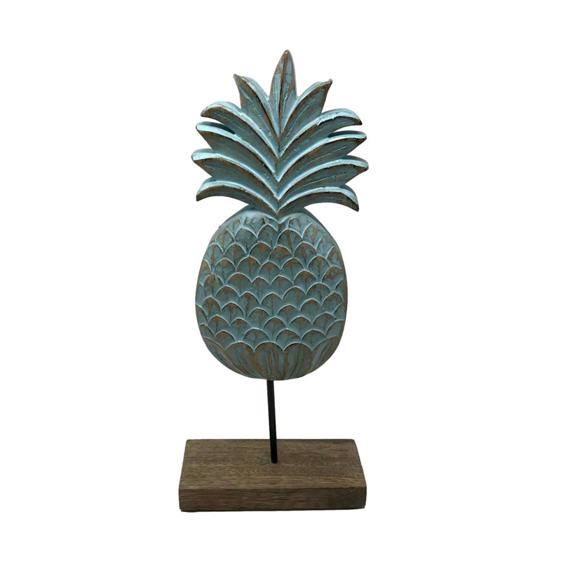 Pineapple Finial - Turquoise Wash