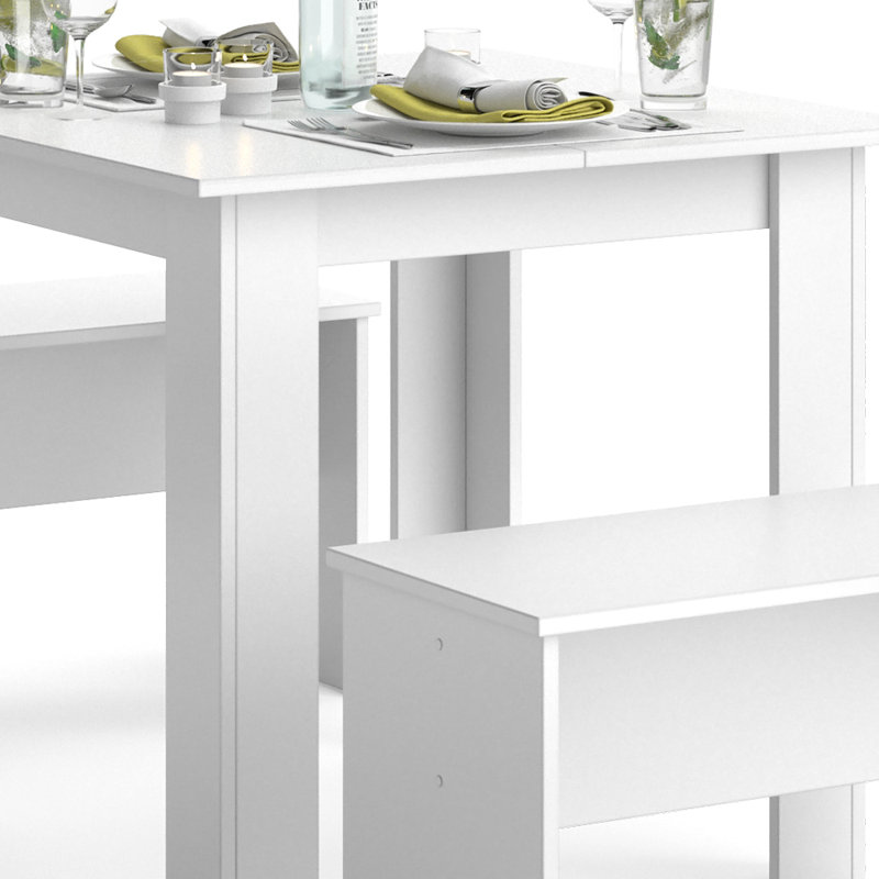 Kaljonka Dining Set, White, White, White