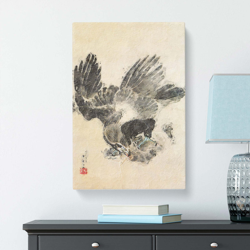 Eagle Attacking A Monkey by Katsushika Hokusai - Wrapped Canvas, 76cm H x 50cm W x 3cm D