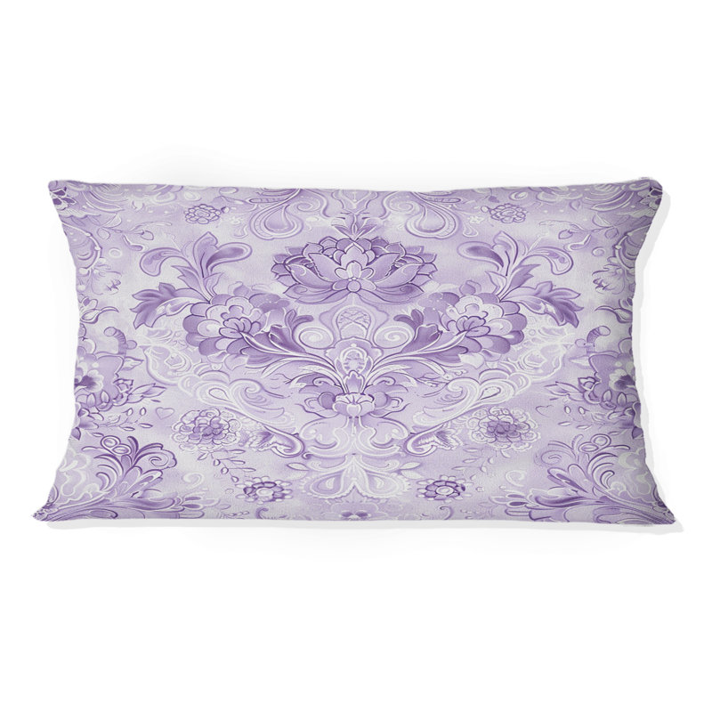 Motif de fleurs mauves élégantes - Boho, H 12 po x l 20 po, Forme rectangulaire