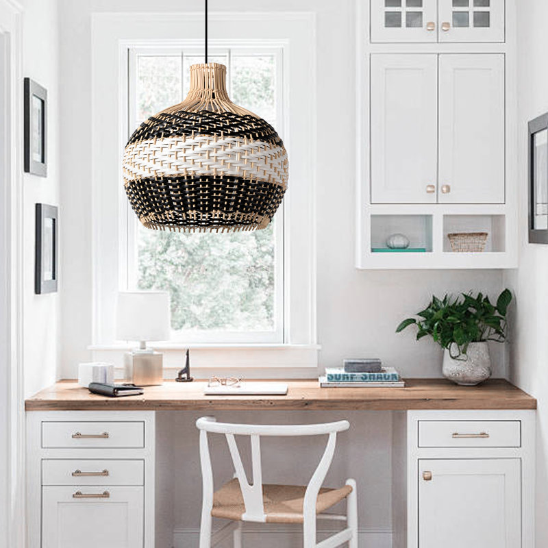 Brookings 1 - Light Natural Dome Pendant, 15.75" H x 15.75" W X 15.75" D