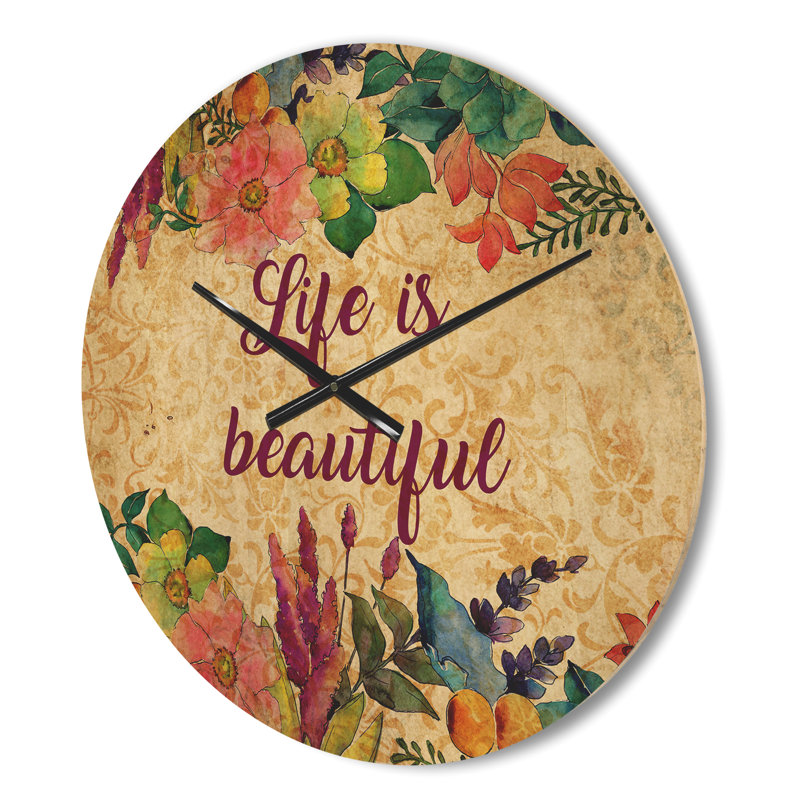 Horloge murale «Life Is Beautiful Butterfly», Moyenne
