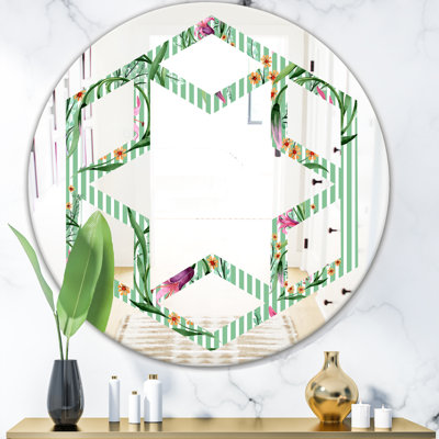 Miroir mural Hexagon Star Floral Botanical
