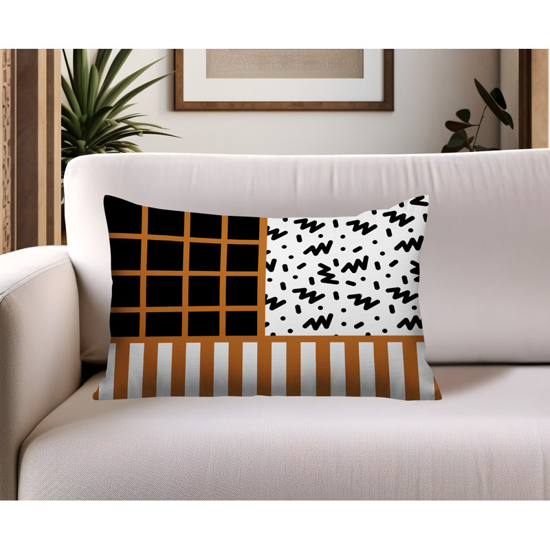 Oreiller rectangulaire réversible intérieur / extérieur Froza, Rectangulaire H 14 po x l 20 po, Orange