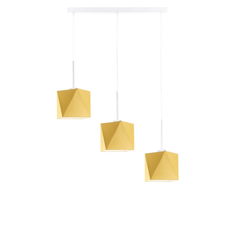 Deneise 3 - Light Kitchen Island Pendant, White, Yellow