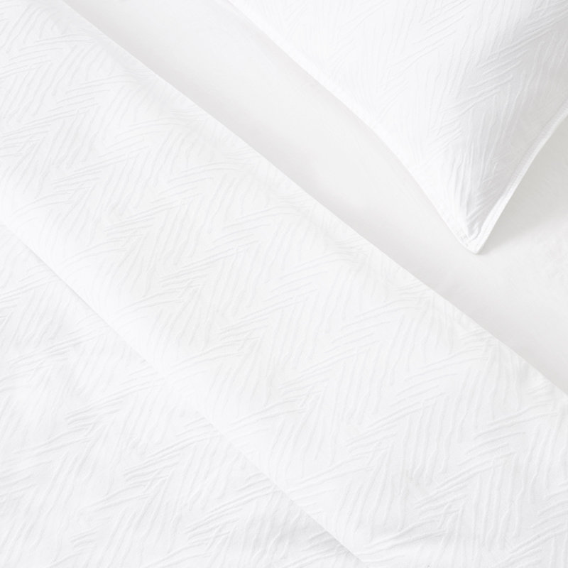Garyson Cotton Solid Colour Duvet Cover Set with Pillowcases, Super King - 2 Standard Pillowcases
