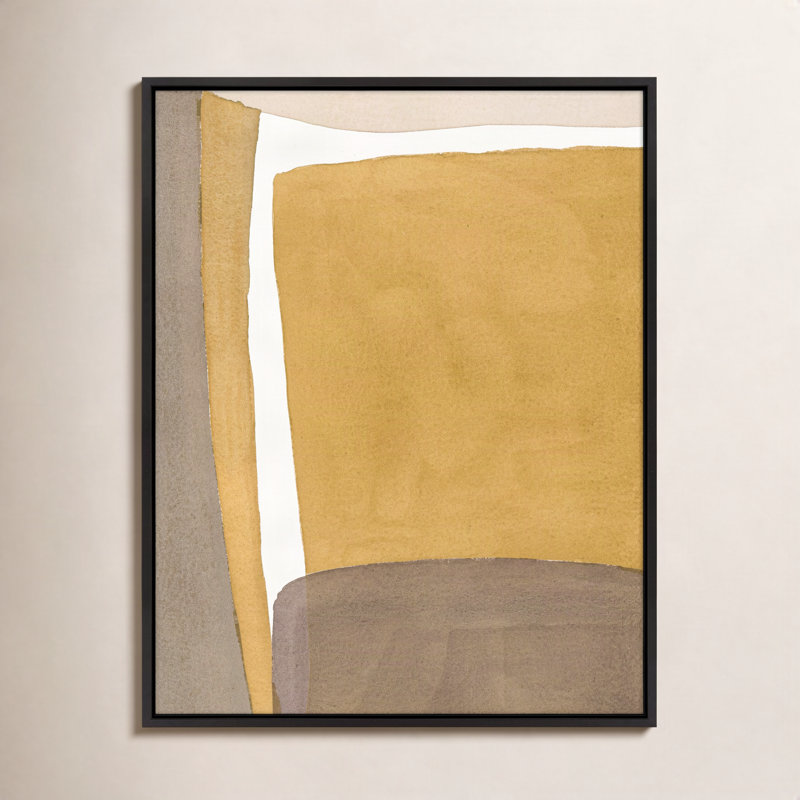 Ocre clair par Julia Balfour - reproduction de cadre photo, H 38 po x l 30 po x P 1,4 po, Toile avec cadre noir