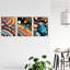 Space Cosmos Planets Abstract Comic Book Style Kids Bedroom 3 Piece Wall Art-1258847045