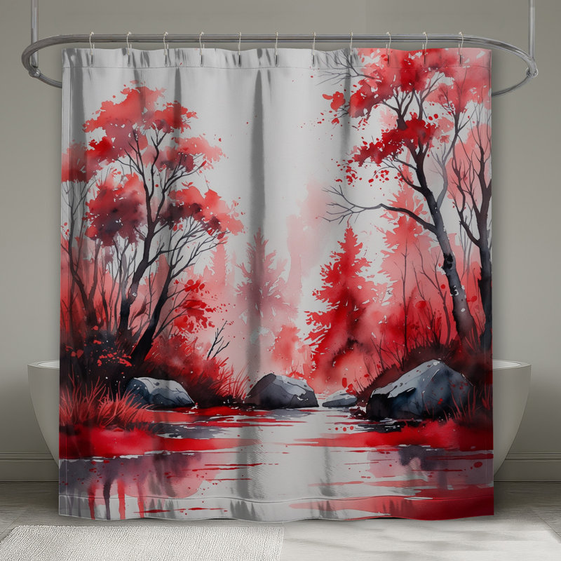 Rideaux de douche Red Autumn, L 70 po x H 72 po