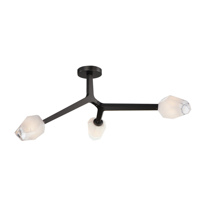 Dreanda Glass Flush Mount, Black