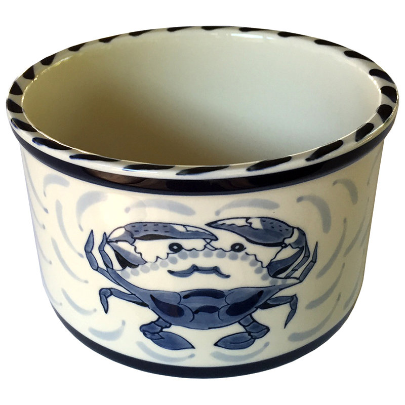 Plat cocotte/moule rond bleu crab bay