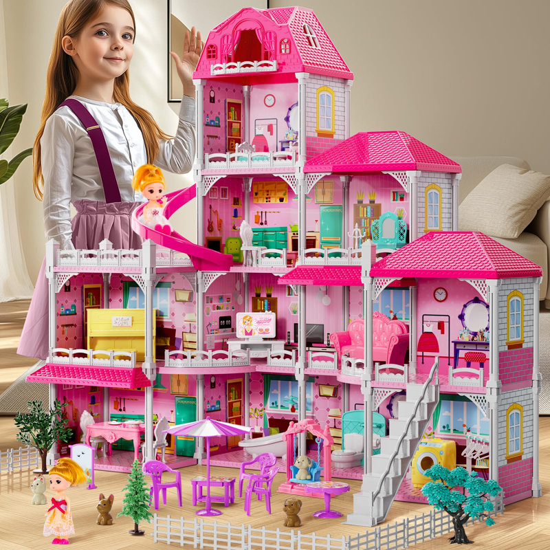 Dream Villa Dollhouse With 11 Rooms - Assembling Toy For Kids Ages 3+ - Fun Indoor Playset For Girls - Encourages Creativity And Imagination