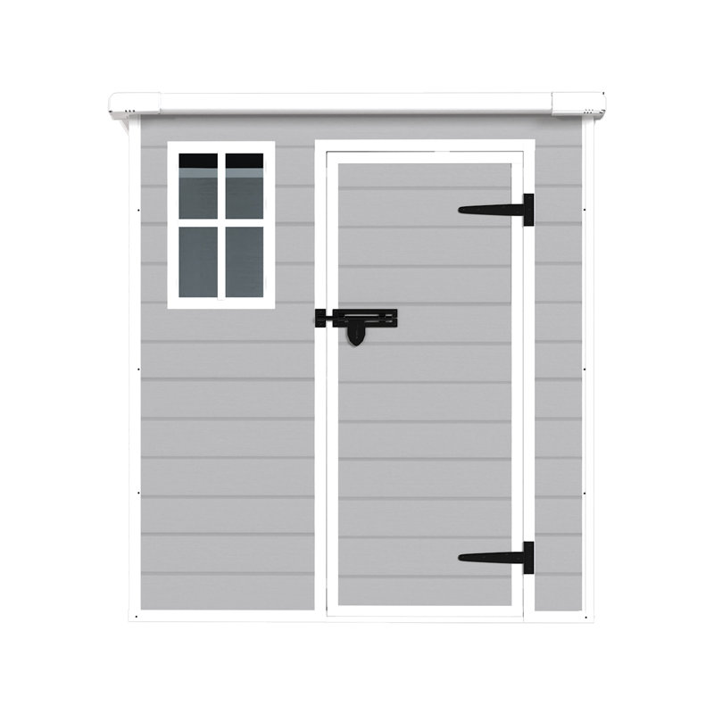 Polypropylene Shed, 6x6 Ft, Waterproof With Floor, Lockable Doors For Bike Storage Ft Resin Waterproof, Doors, Vents Garden
