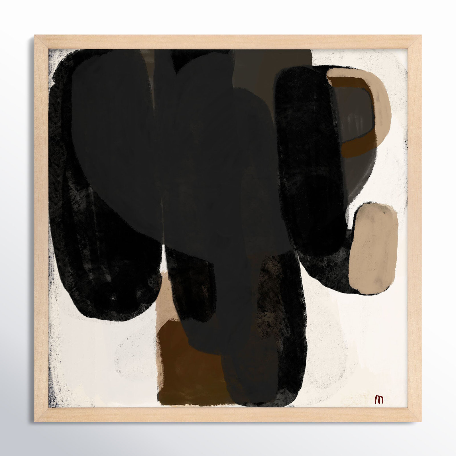 Abstract No. 2 Print, 16" H x 16" W x 1.25" D, Brown