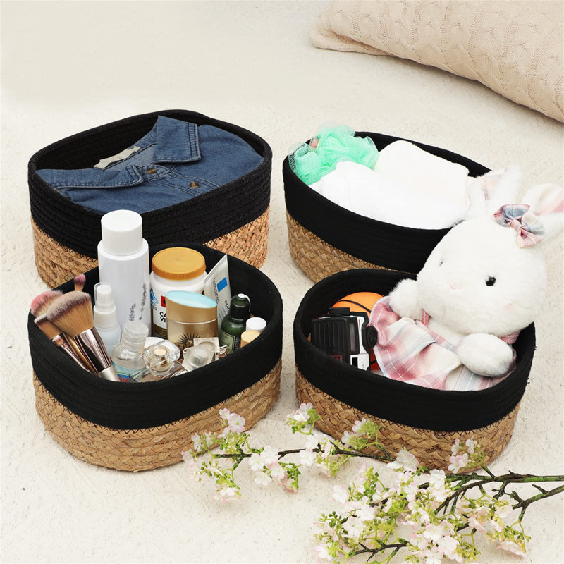 Bloomsbury Market Adaley Wool / Felt Decorative Bin, Black/Brown