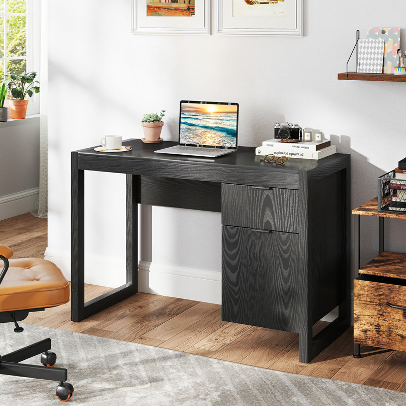  Bureau d'ordinateur moderne avec poste de travail, Noir