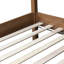 Lit simple au-dessus d'un lit superposé avec revêtement chaleureux - base en bois d'hévéa, traverses, grand dessous de lit, revêtement en molleton