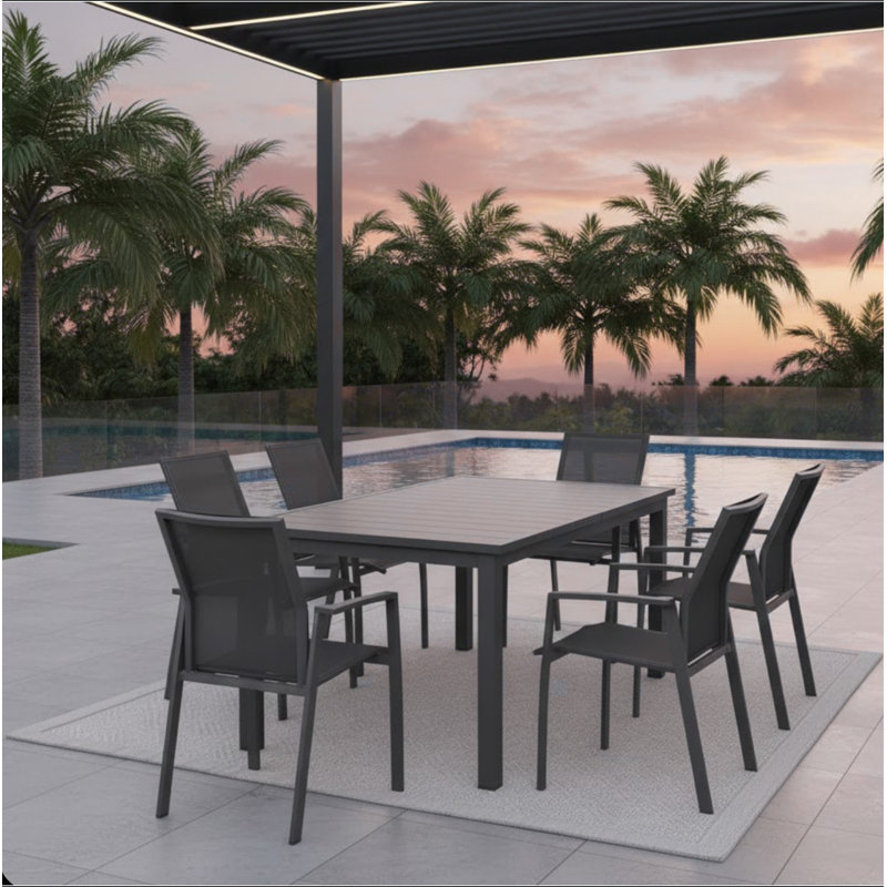 Ensemble de 4 chaises de patio en aluminium de 22,44 pouces de largeur, entièrement assemblées et empilables