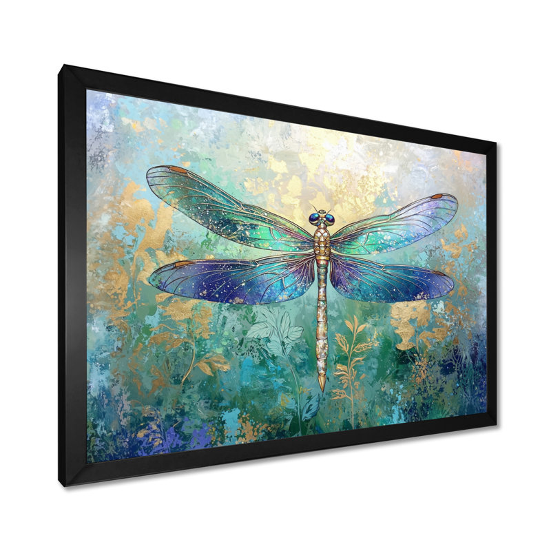 Libellules, ailes iridescentes I - impression murale libellule, H 12 po x l 20 po, Noir